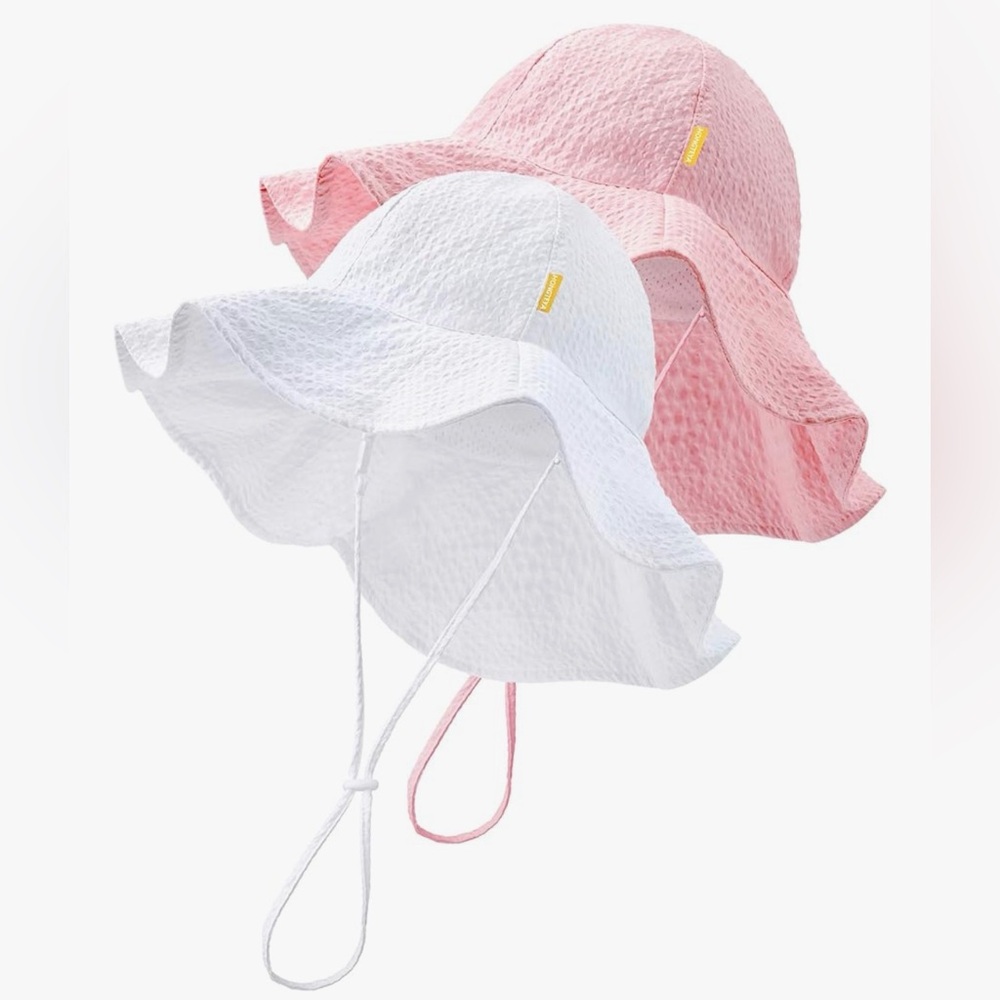 Charming Kids Sun Hat Duo - White and Pink